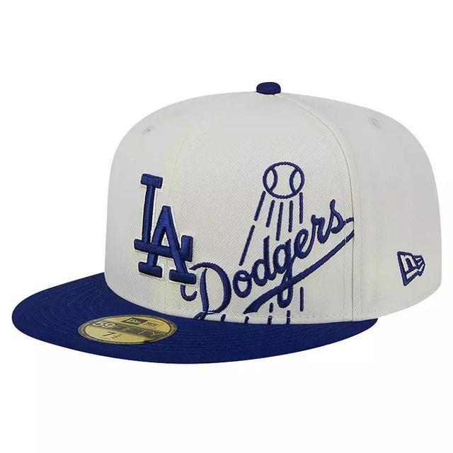 Mens New Era Cream/Royal Los Angeles Dodgers Lonestar 59FIFTY Fitted Hat Product Image