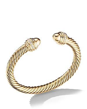 Womens Cable Classics Color Bracelet in 18K Yellow Gold with Gold Domes and Pav Diamonds Product Image