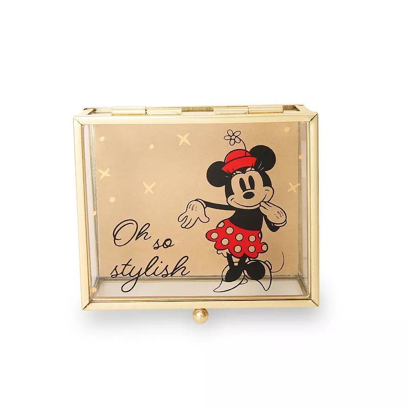 Disneys Mickey Mouse Stay Magical Glass Jewelry Box, Womens, Multi None Product Image