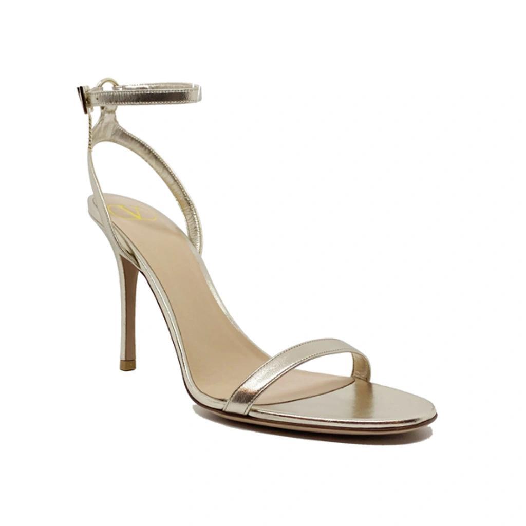 Valentino Leather Heel Sandals In Gold product image