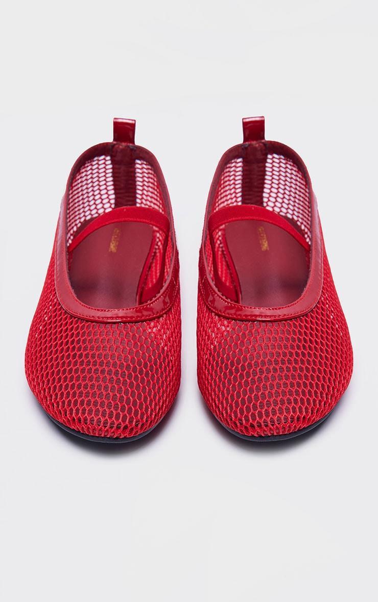 Red Mesh Ballet Flats Product Image