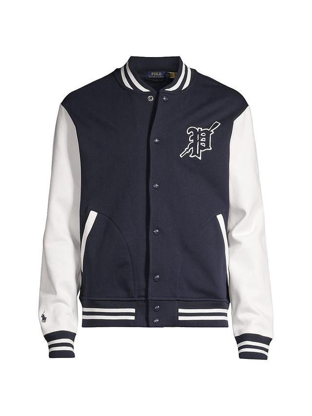 Mens Fleece Logo Baseball Jacket Product Image