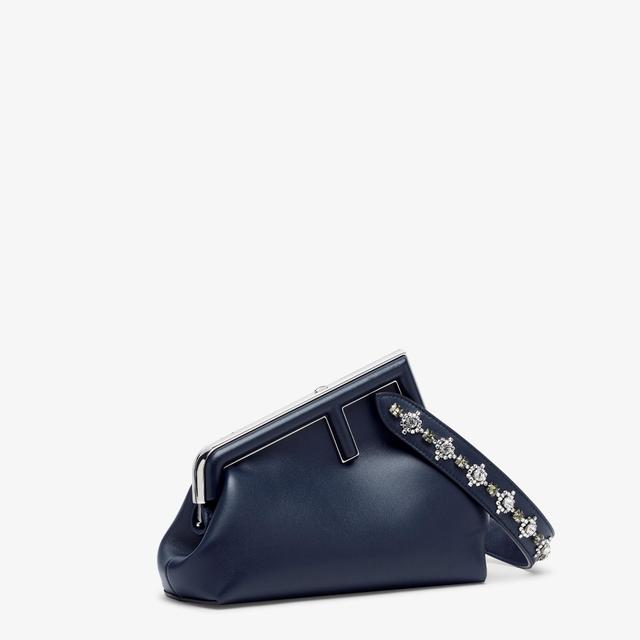 Fendi First Small with handleMidnight blue leather bag with crystals Product Image