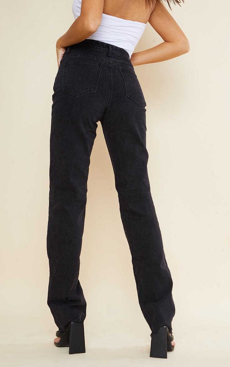 Tall Washed Black Long Leg Straight Leg Jeans Product Image