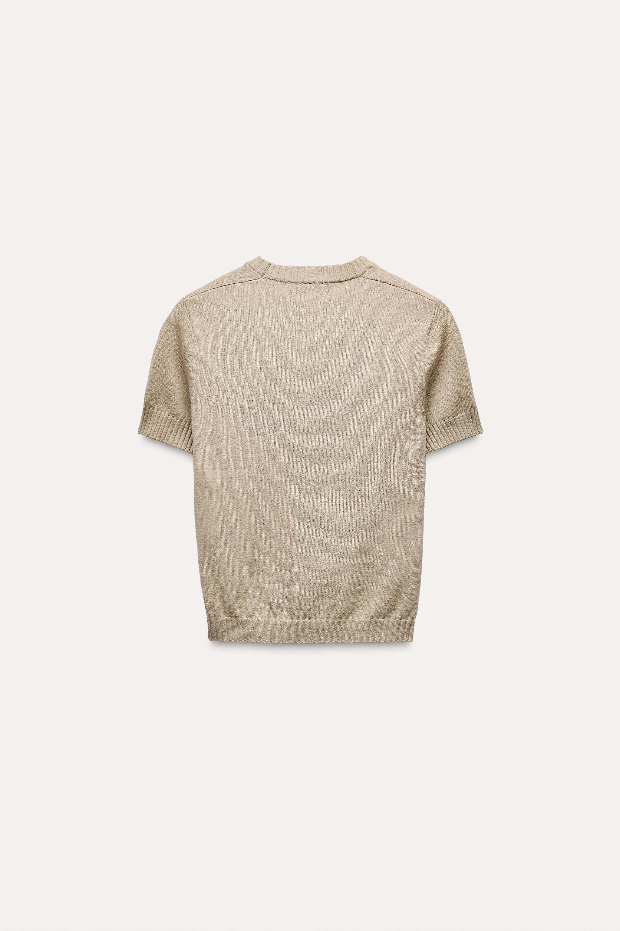 PLAIN KNIT BASIC SHORT SLEEVE TOP Product Image