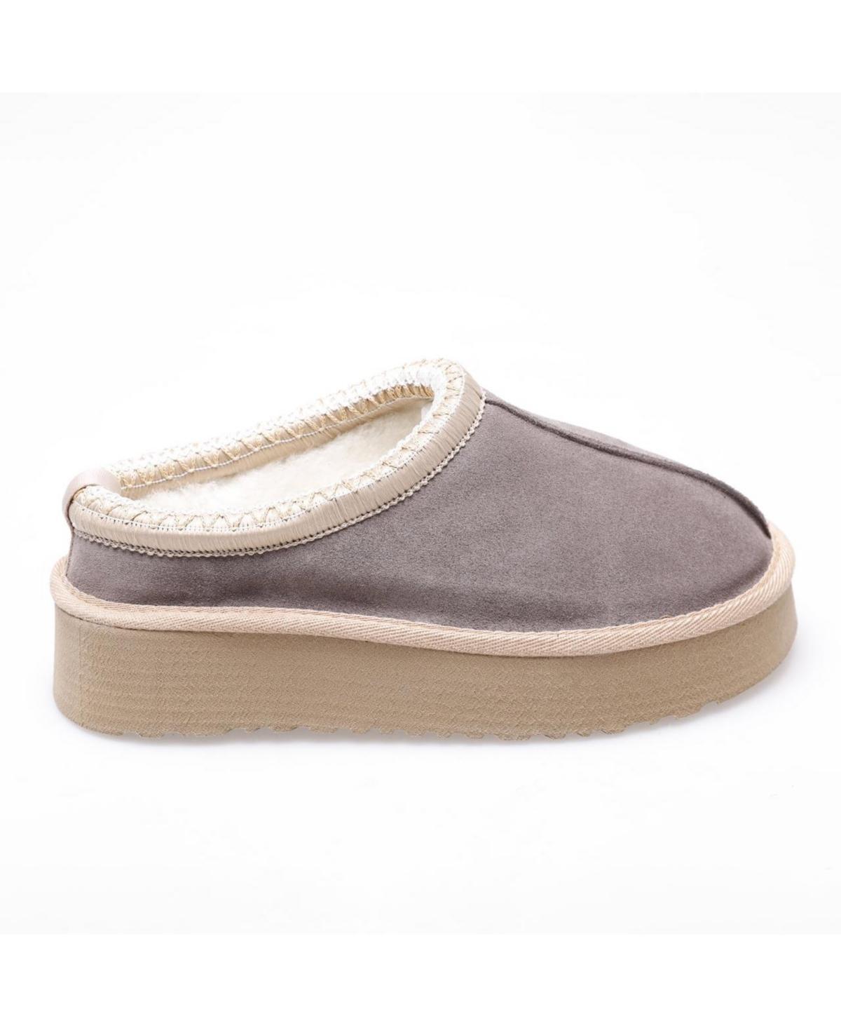 Furniq Uk Womens Mini Sheepskin Slippers Suede - Grey Product Image