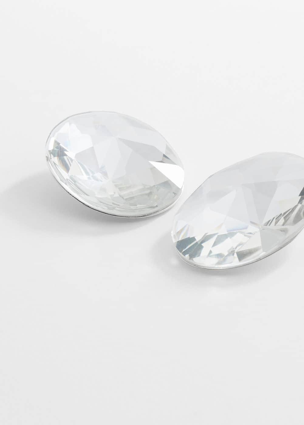 MANGO - Maxi faceted crystal earrings - One size - Women Product Image