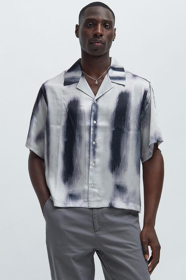 Grunge Painted Boxy Shirt - Cream/combo Product Image