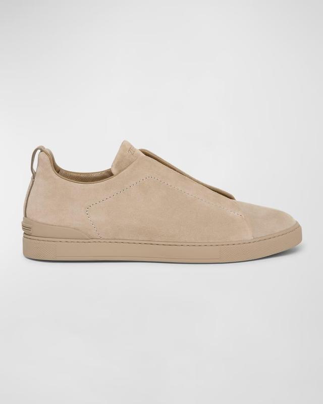  Men's Triple Stitch Suede Low-Top Sneakers Product Image