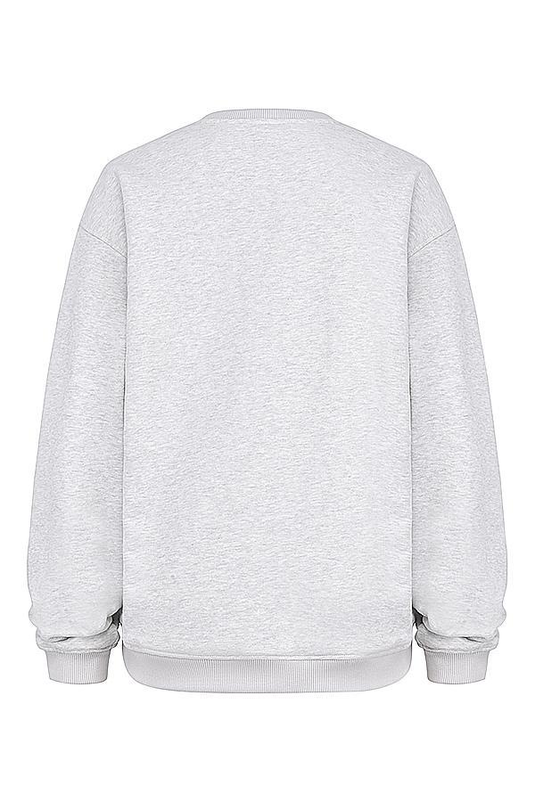 Haze Light Grey Marl Crew Neck Sweatshirt Product Image