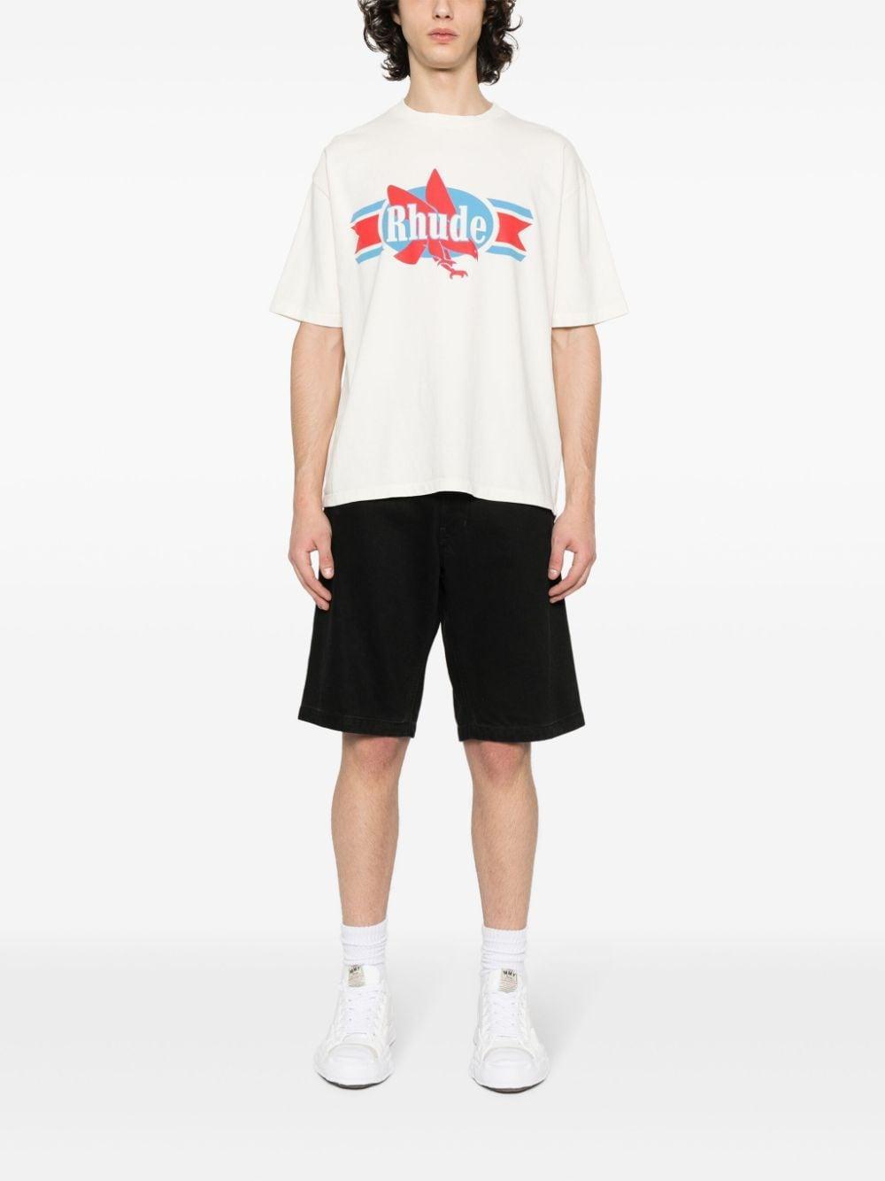 RHUDE Chevron Eagle Tee In Vintage White Product Image