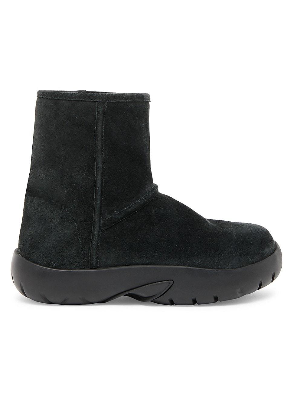 Womens Snap Suede & Shearling Ankle Boots Product Image