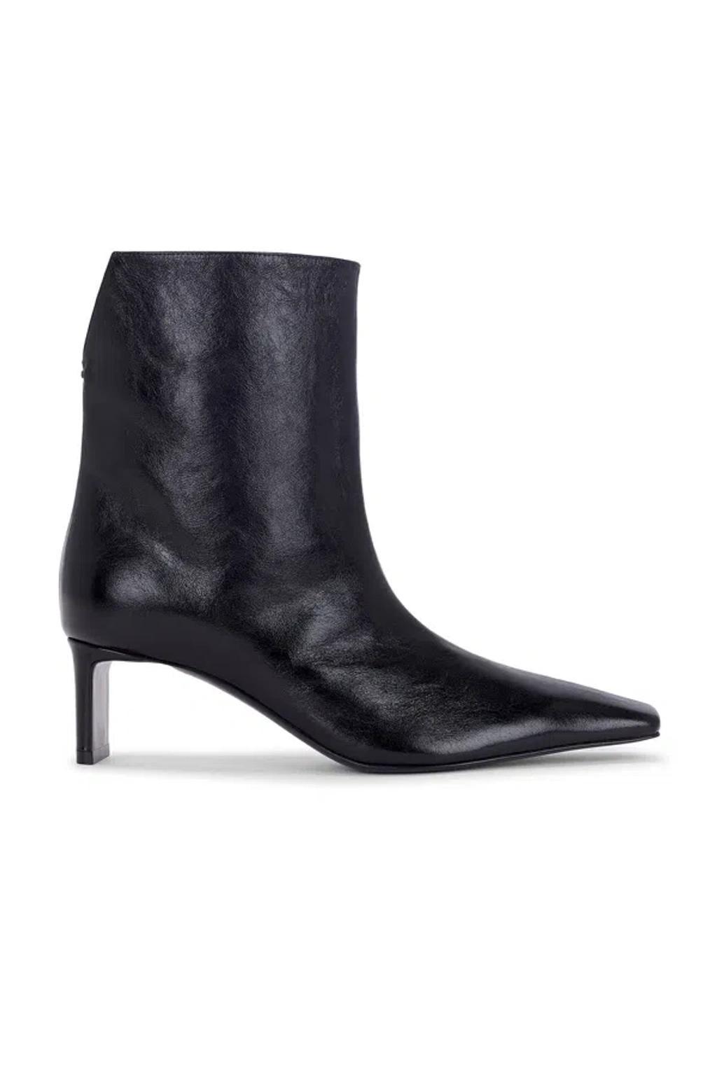 KHAITE Ona Leather Ankle Boots In Black Product Image