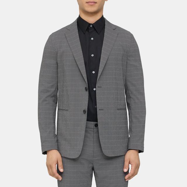 Checked Nylon Blend Unstructured Blazer | Theory Outlet Product Image