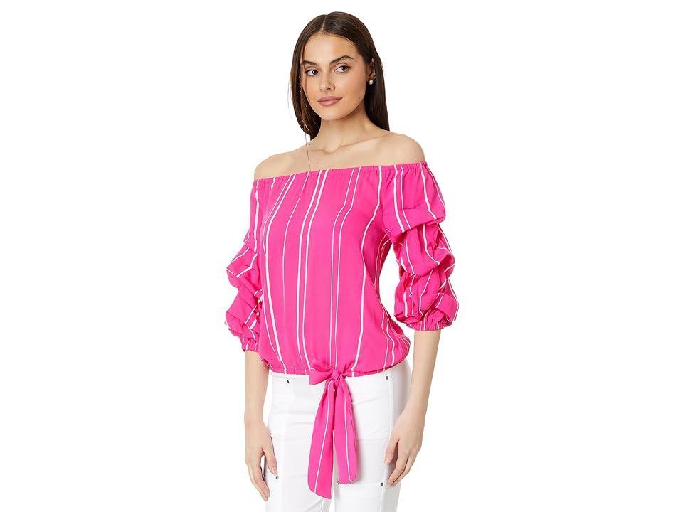 Vince Camuto Off the Shoulder Stripe Blouse Product Image