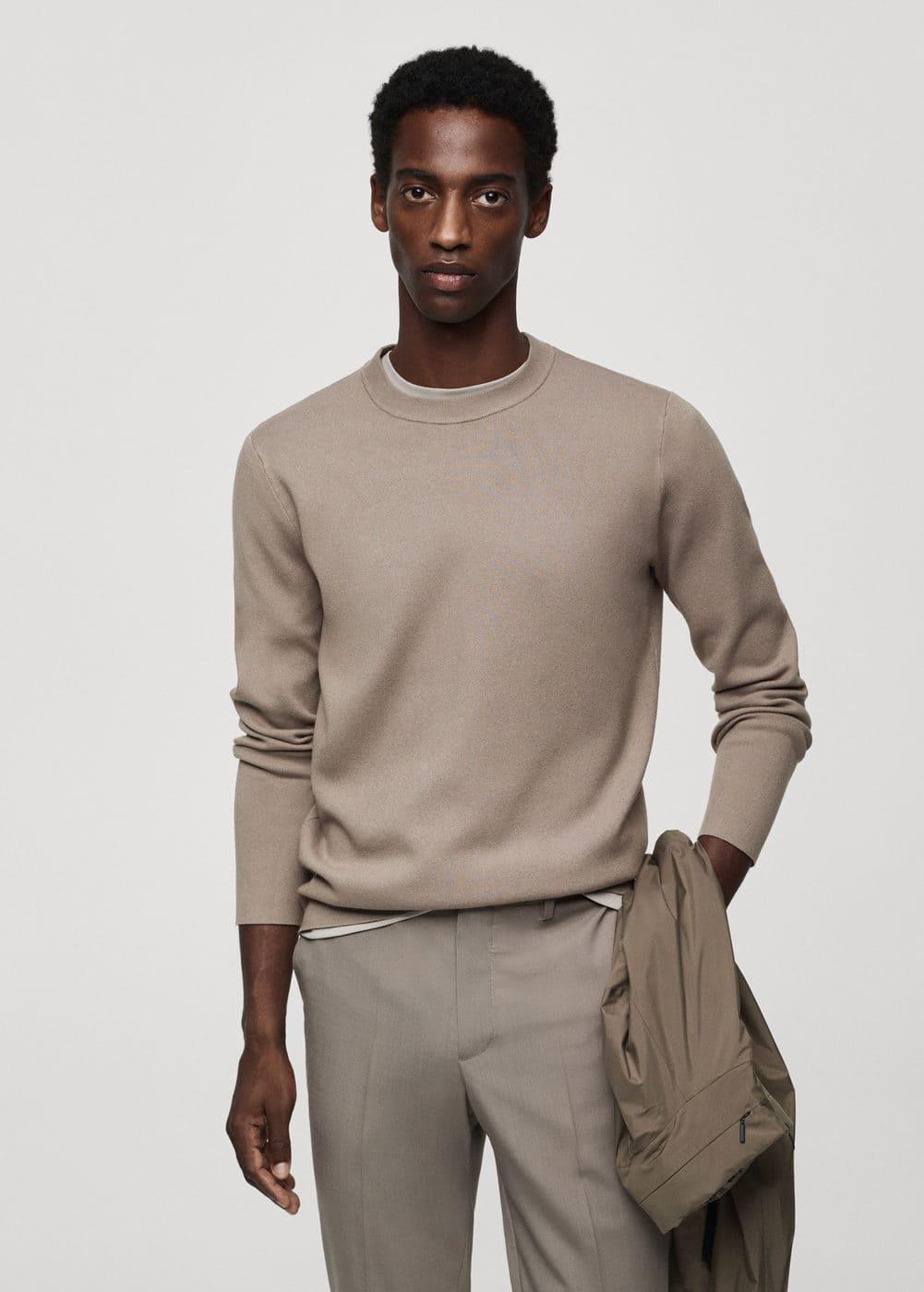 MANGO MAN - Thermoregulating fine-knit sweater mink greyMen Product Image