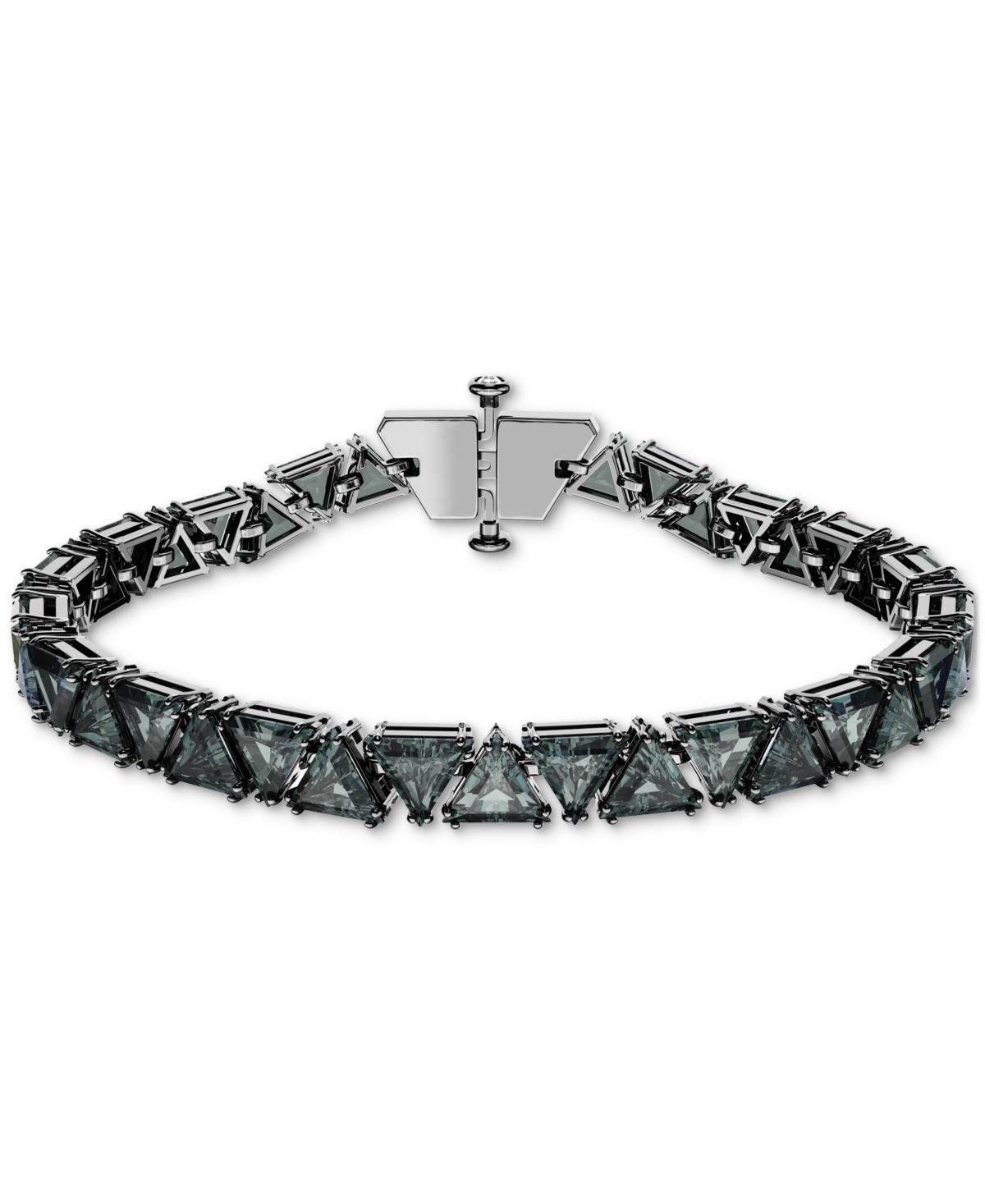 Swarovski Matrix Black Triangle Crystal Flex Bracelet in Ruthenium Plated Product Image