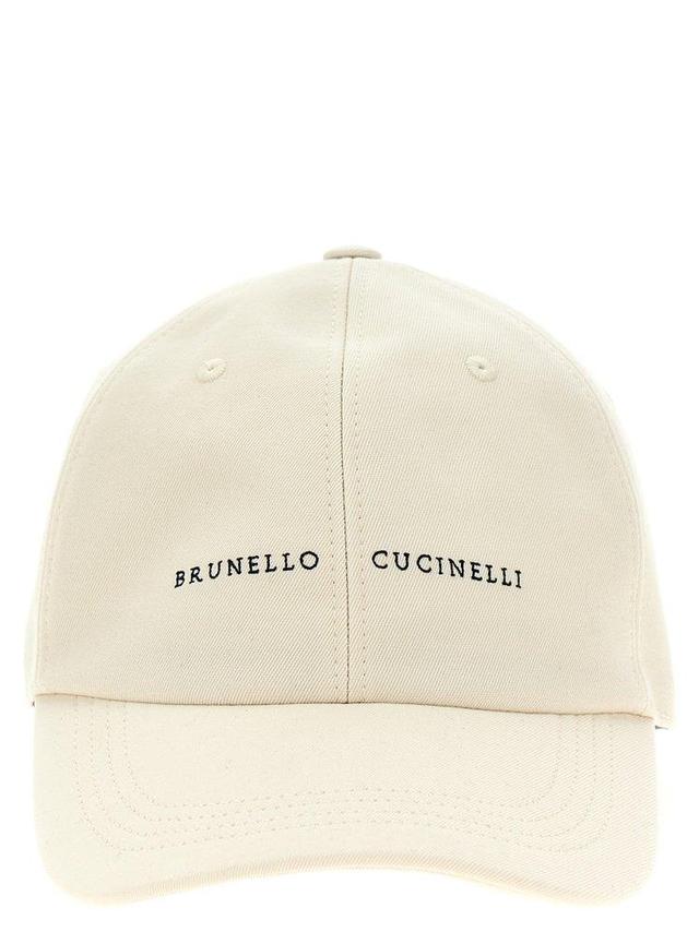 Logo Embroidery Cap In White Product Image