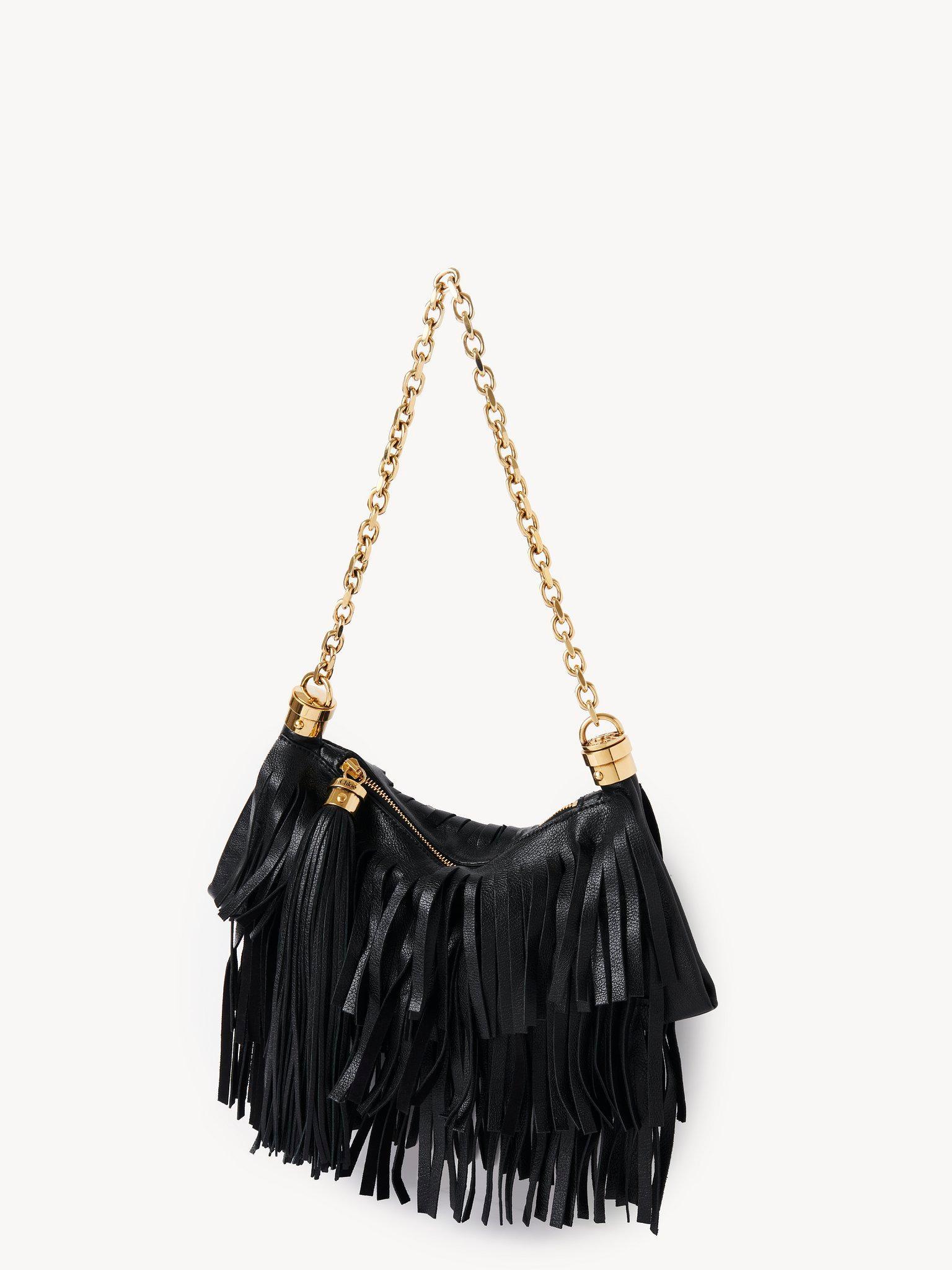 Small Chloé Foulard shoulder bag in fringed leather Product Image