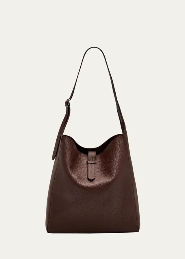 THE ROW Blake Hobo Lux Grain Leather Bag In Acajou Pld Product Image