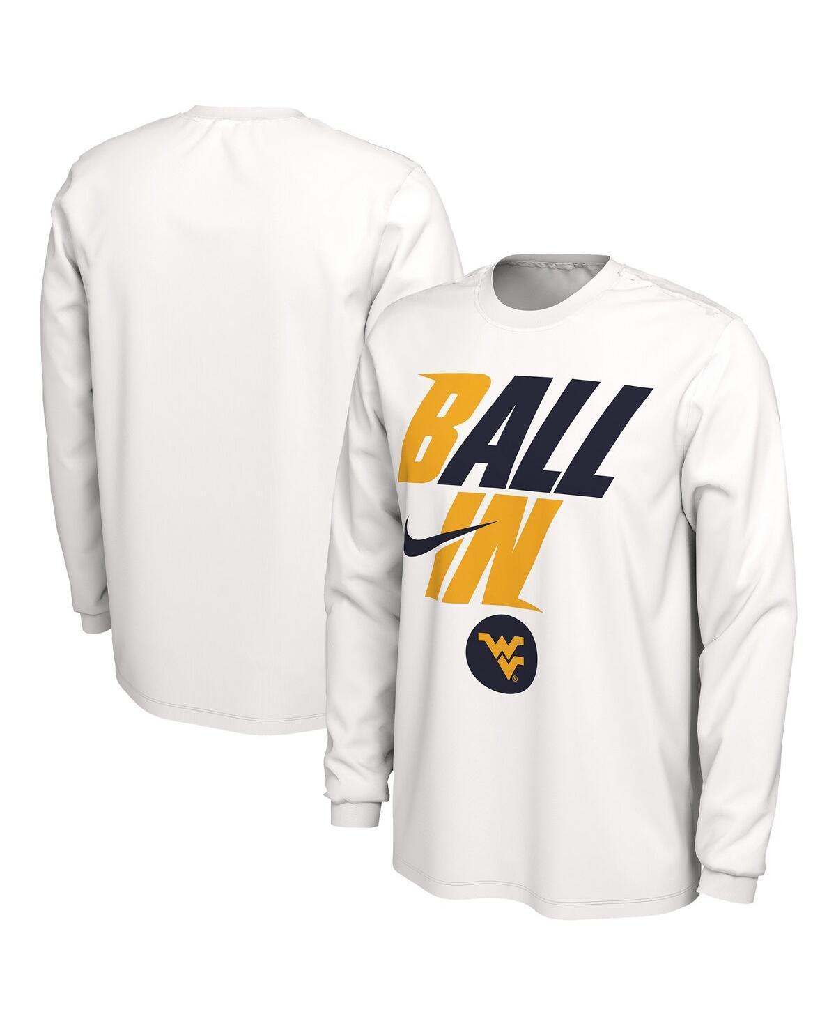 Mens Nike White West Virginia Mountaineers Ball In Bench Long Sleeve T-shirt Product Image