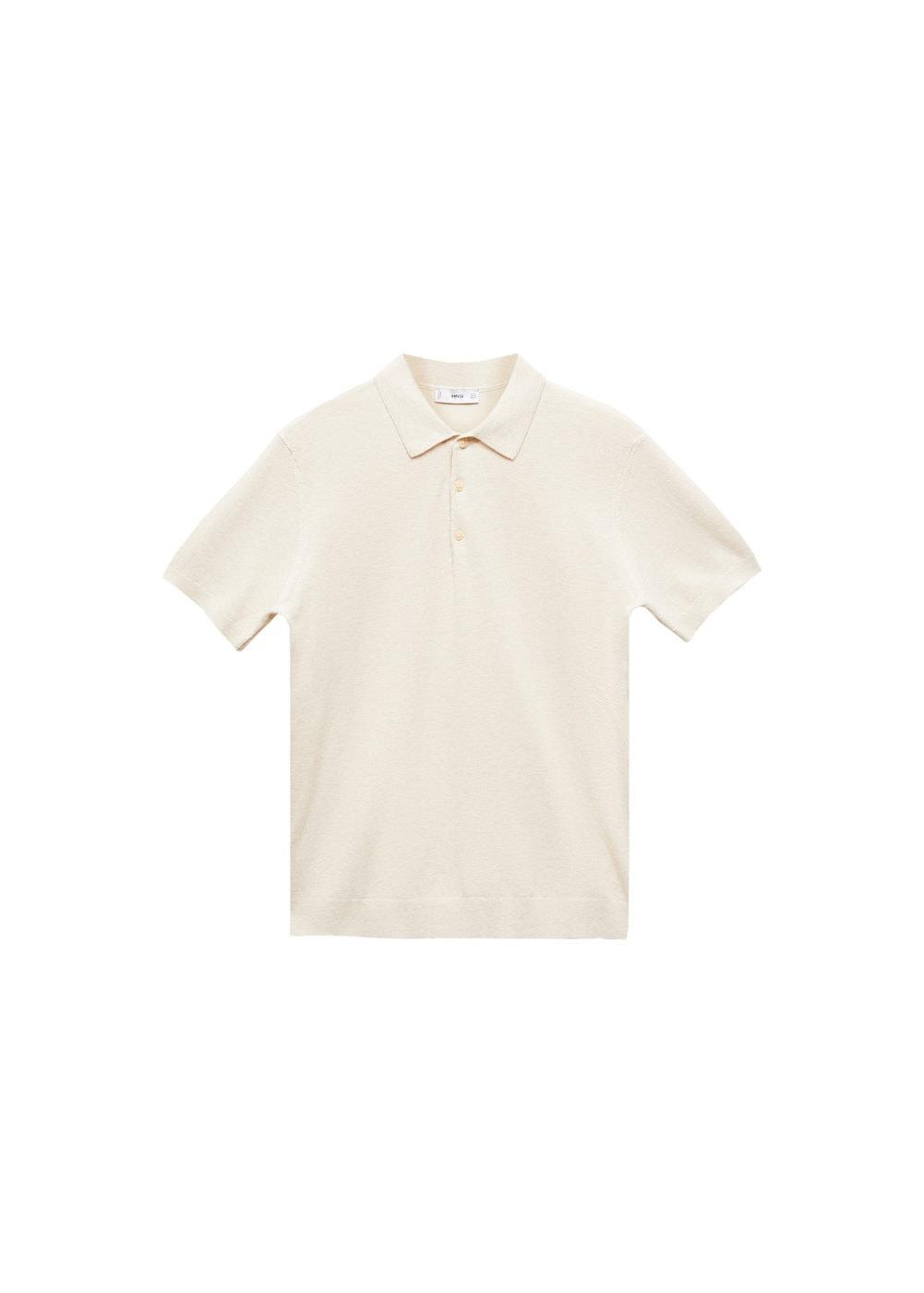 MANGO MAN - Short-sleeve knitted polo shirt ecruMen Product Image