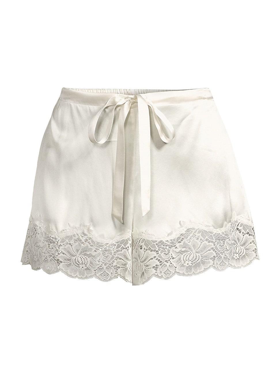 Womens Lace-Trim Silk Shorts Product Image