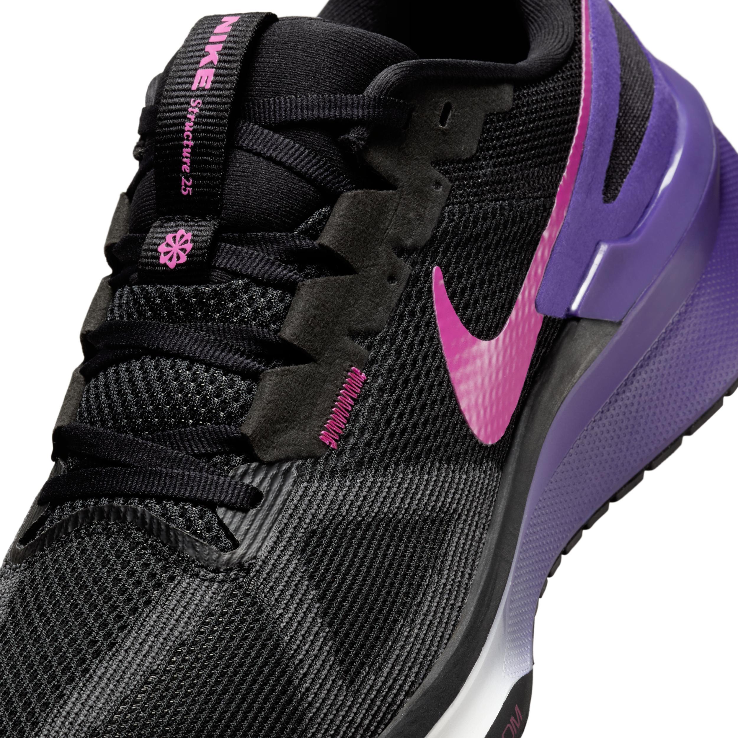 Nike Mens Nike Air Zoom Structure 25 - Mens Running Shoes Anthracite/Black/Fuchsia Product Image