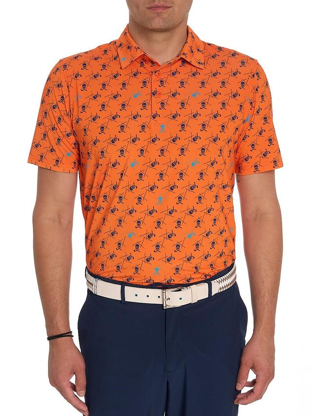 Robert Graham Stinger Skull Print Short Sleeve Performance Golf Polo Product Image