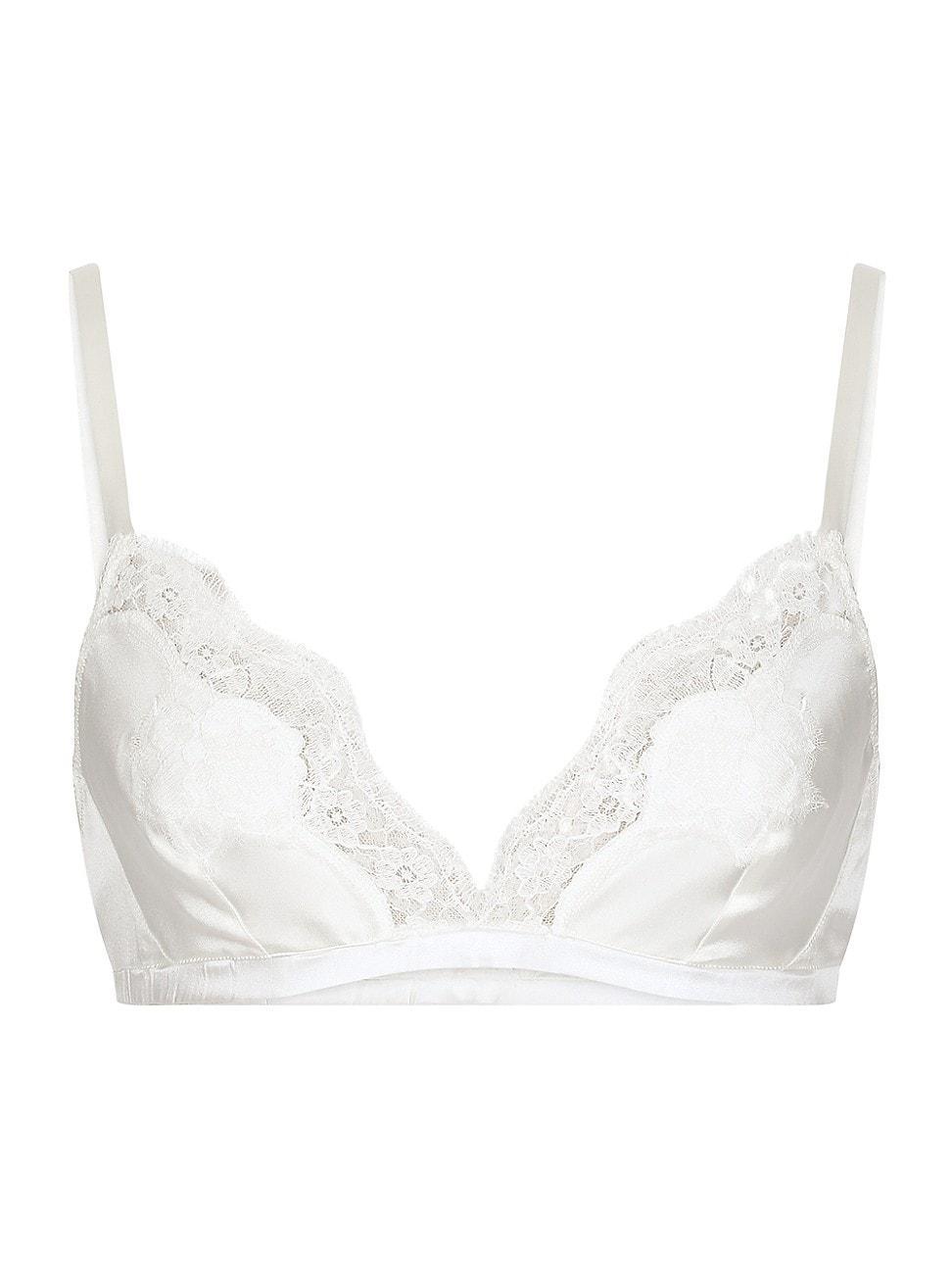 Womens Silk & Lace Soft Cup Bra Product Image