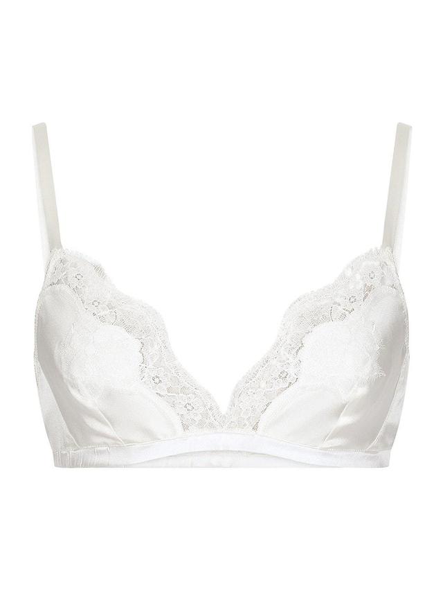 Womens Silk & Lace Soft Cup Bra Product Image