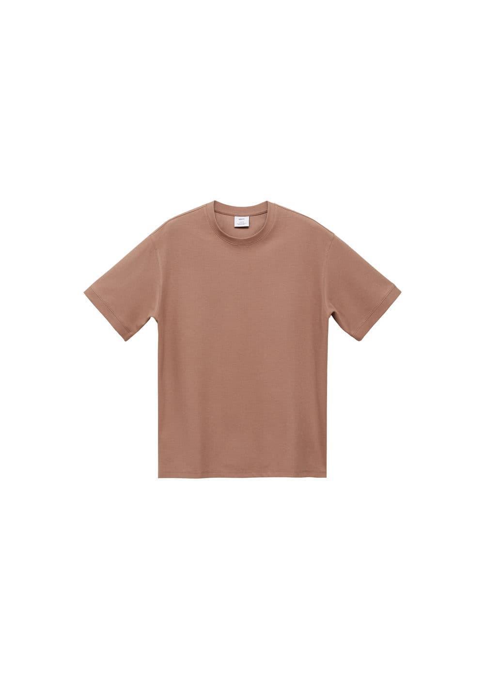 MANGO MAN - Regular fit knit t-shirt pale pinkMen Product Image