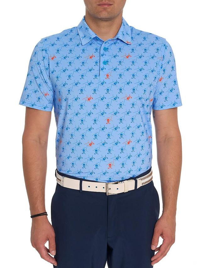 Robert Graham Stinger Skull Print Short Sleeve Performance Golf Polo Product Image