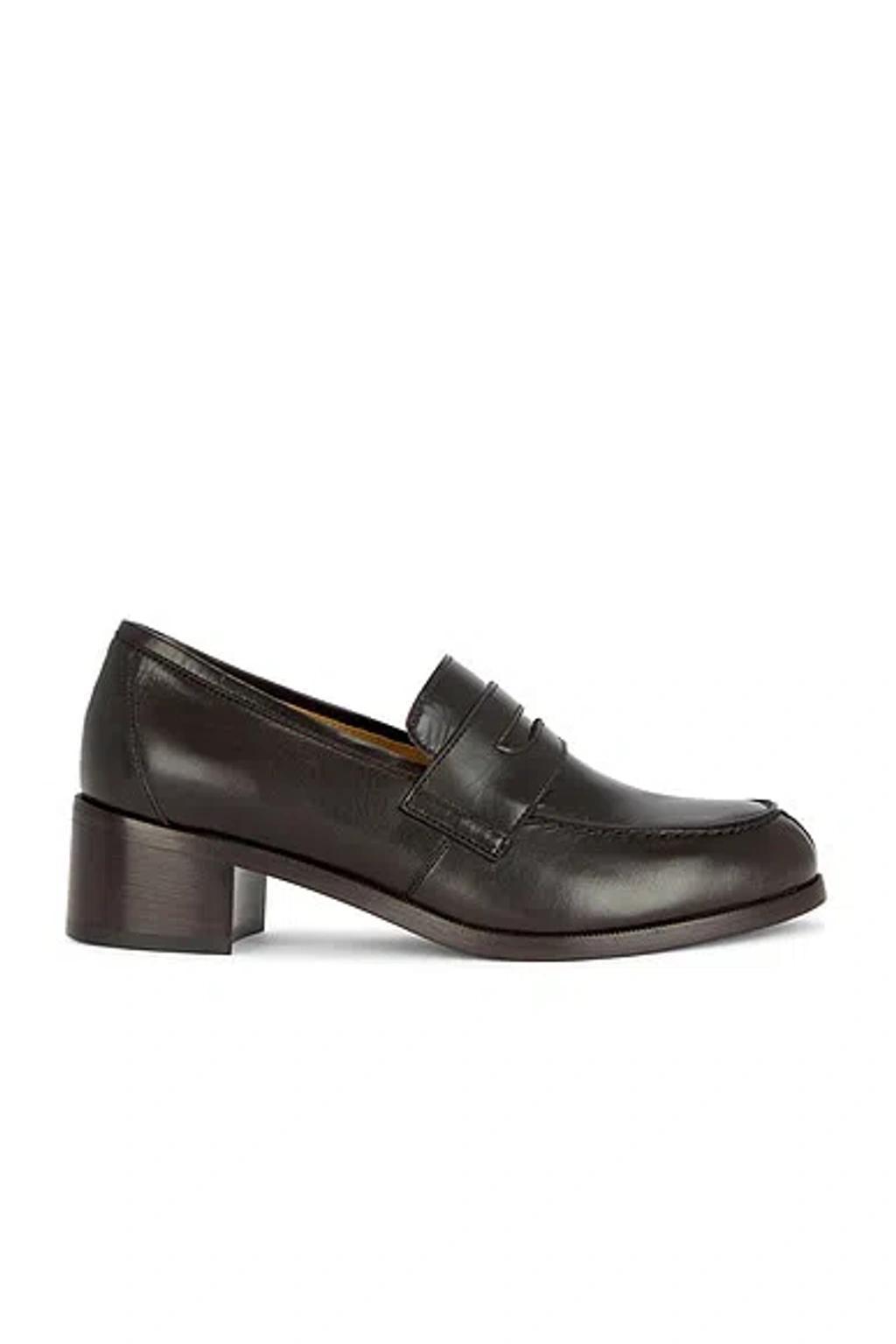 THE ROW Vera Leather Loafer Pumps In Cho Chocolate Product Image