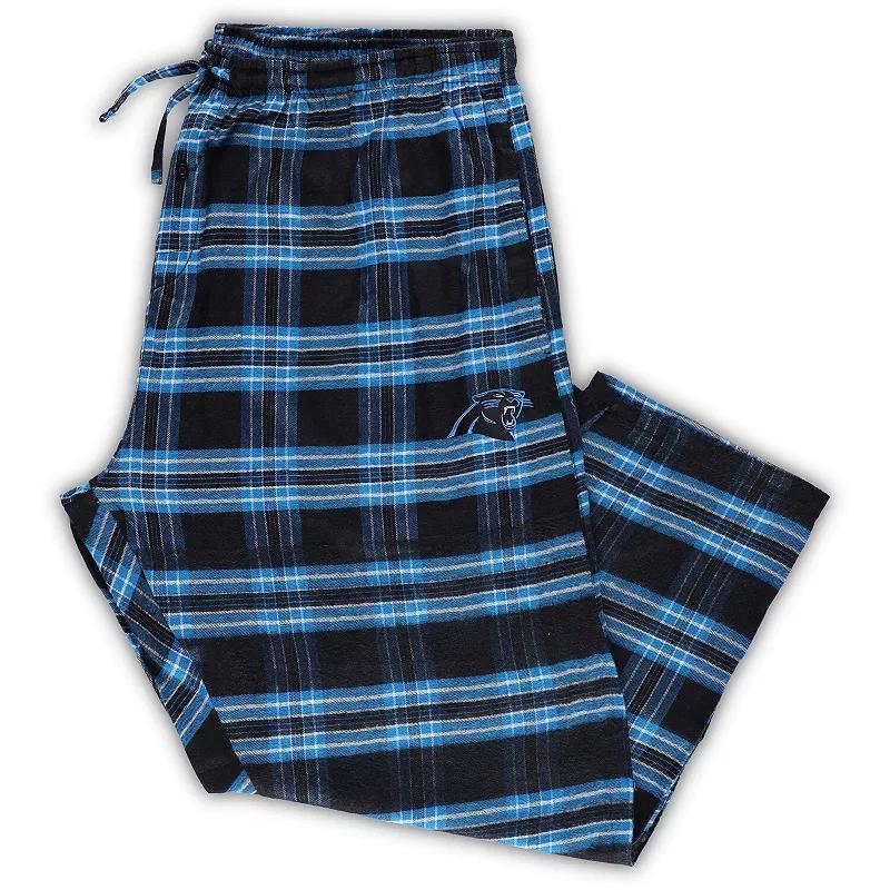 Mens Concepts Sport /Blue Carolina Panthers Big & Tall Ultimate Flannel Pajama Pants Product Image