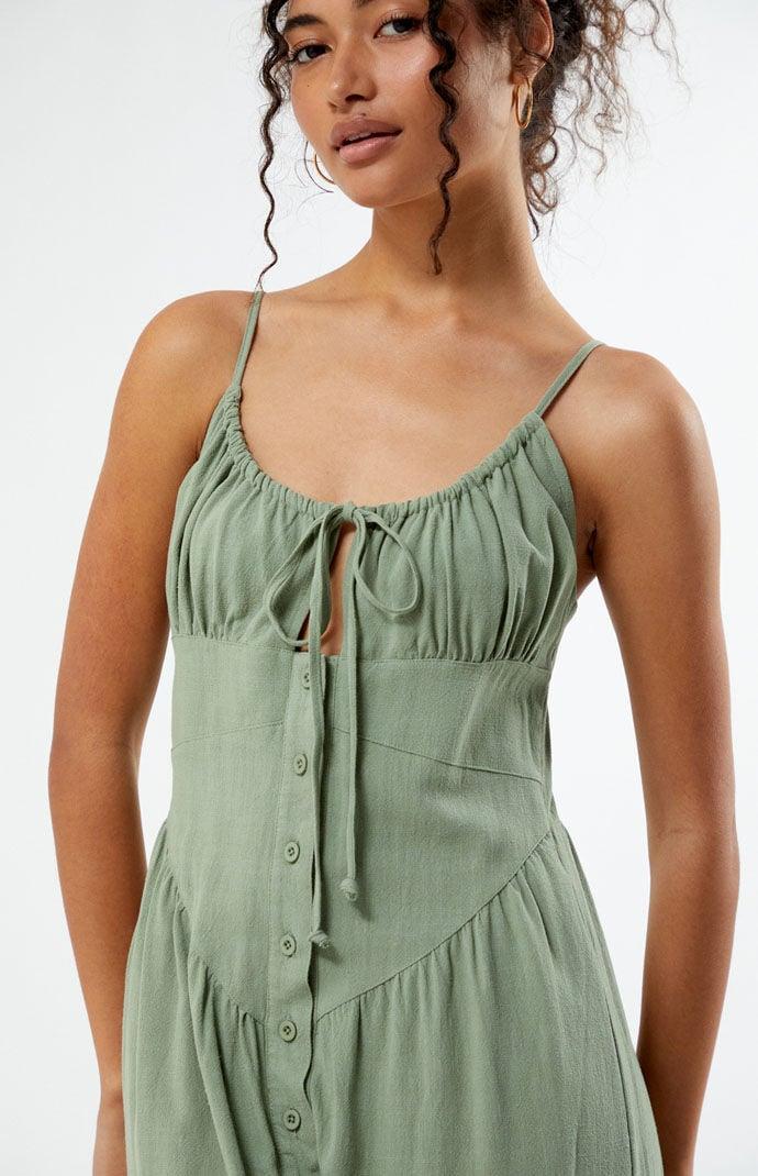 Women's Linen Bustier Midi Dress Product Image