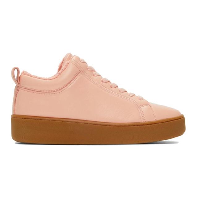 BOTTEGA VENETA Quilt Leather Platform Sneakers In Peachy & Rubber Band Product Image