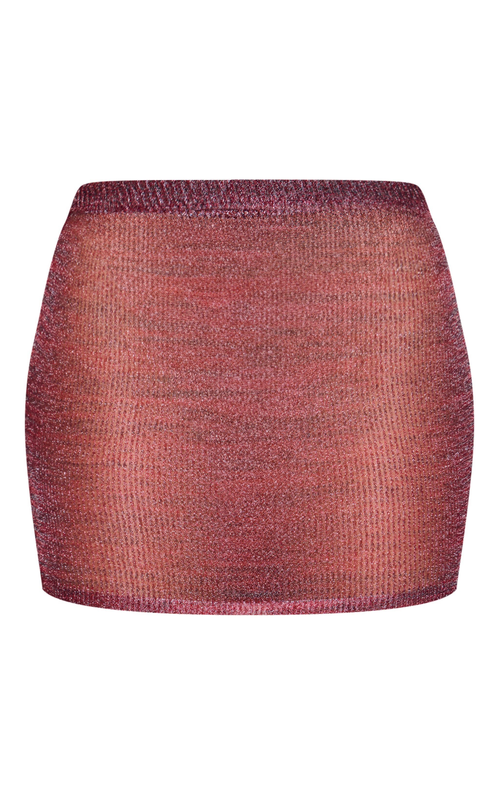 Multi Elora Metallic Knit Mini Skirt Product Image