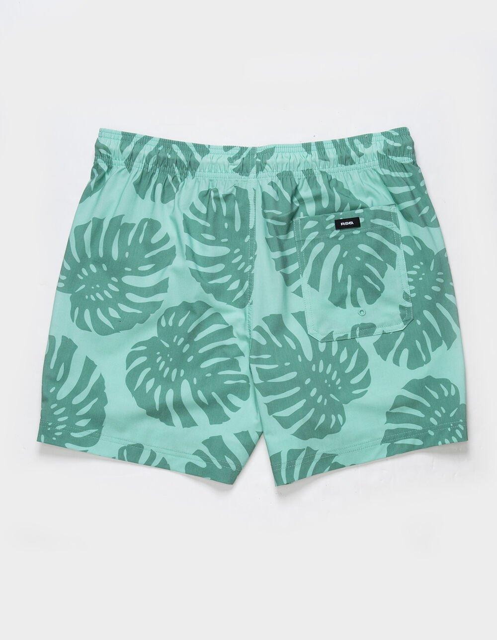 RSQ Mens Tropical Leaf 5'' Swim Shorts Product Image