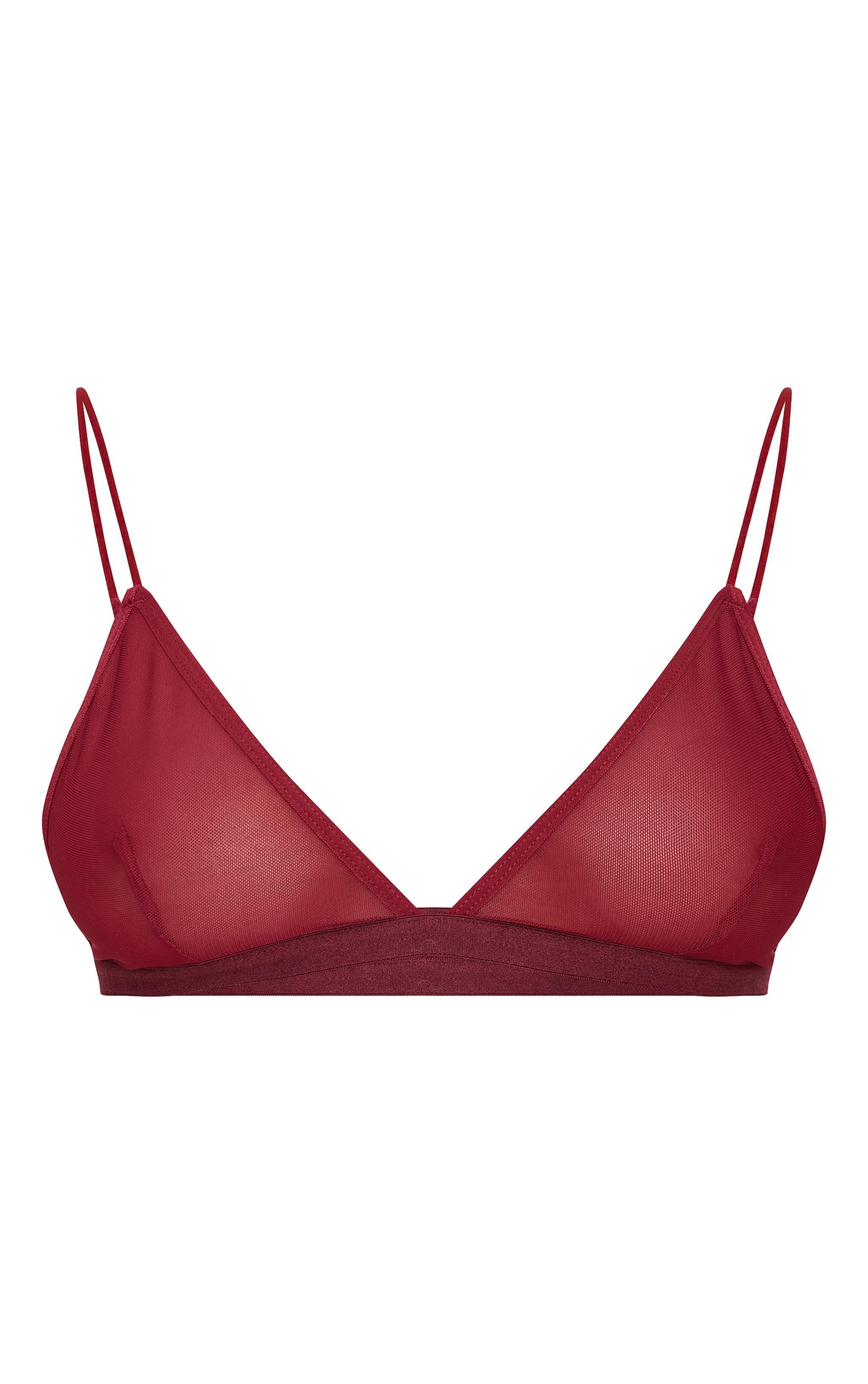 Burgundy Mesh Basic Triangle Bra Product Image