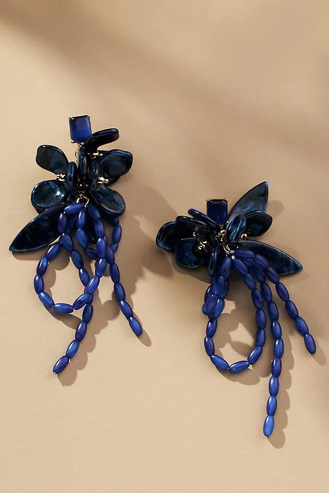 Beaded Flower Bouquet Drop Earrings Product Image