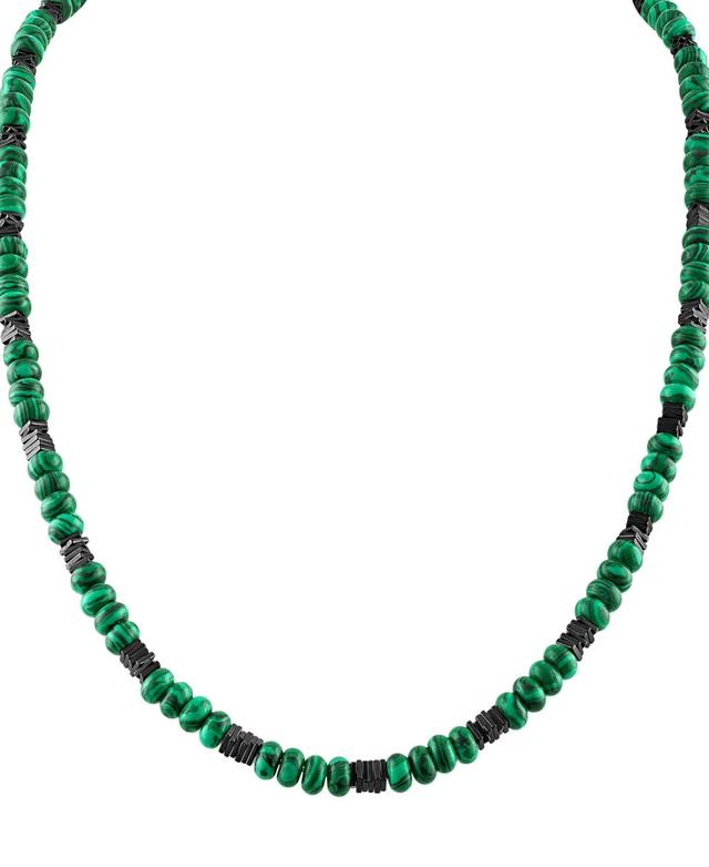 Bulova Mens Marine Star Malachite Beaded 22 Necklace in 14k Gold Product Image