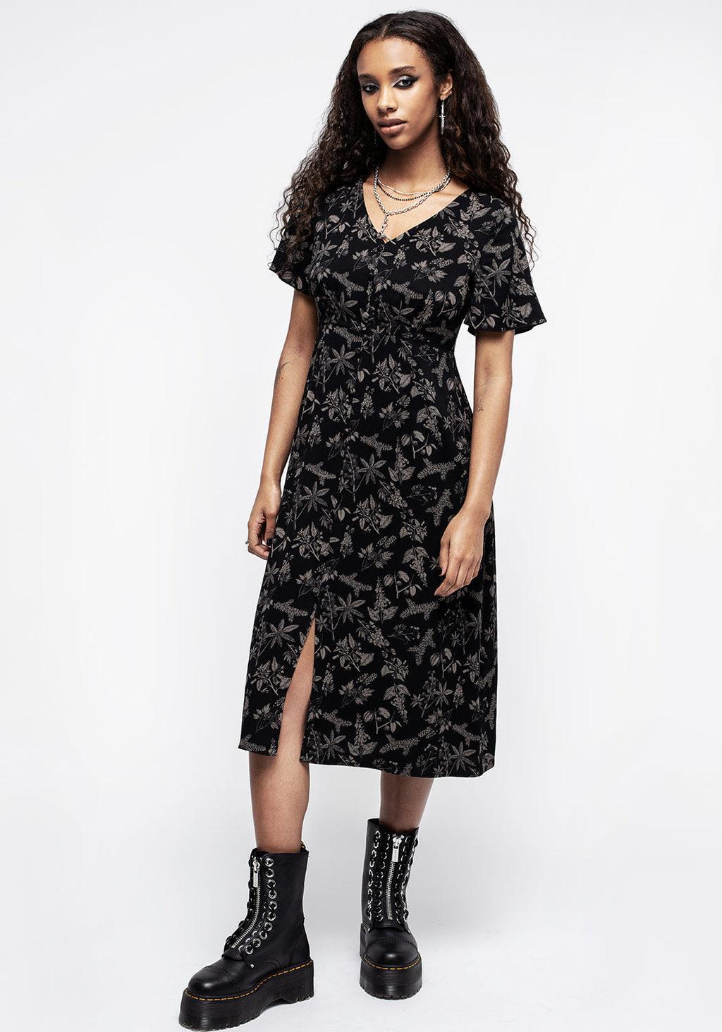 Poisonous Plants Short Sleeve Midi Dress Product Image