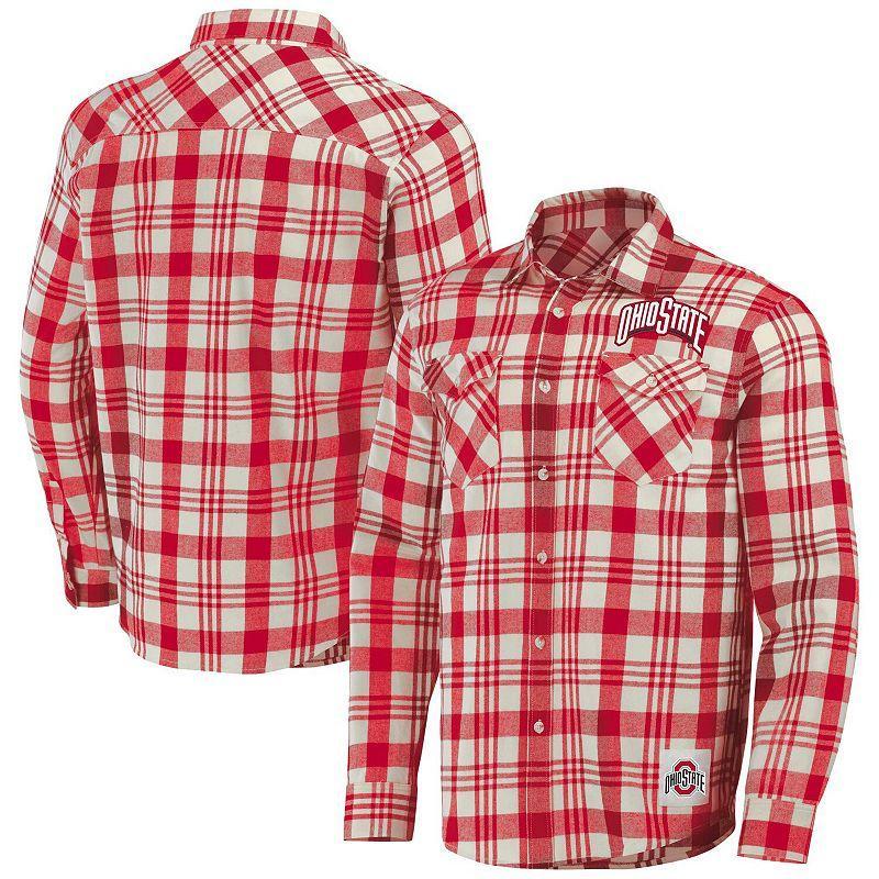 Mens Darius Rucker Collection by Fanatics Cardinal/Natural USC Trojans Plaid Flannel Long Sleeve Button-Up Shirt Red Product Image