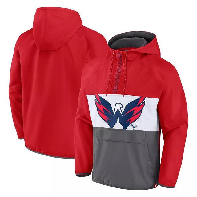 Mens Fanatics Branded Washington Capitals Flagrant Foul Anorak Raglan Half-Zip Hoodie Jacket Product Image