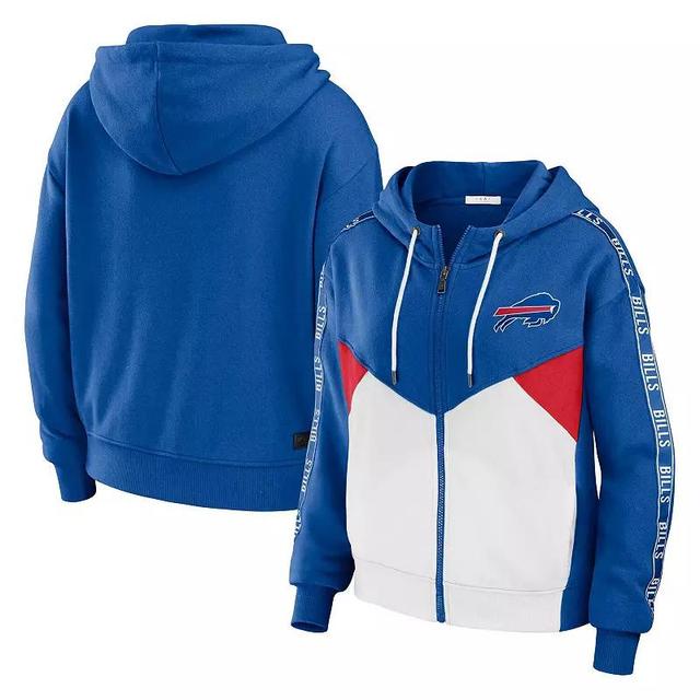 Womens WEAR by Erin Andrews Royal/White Buffalo Bills Plus Size Color Block Full-Zip Hoodie Product Image