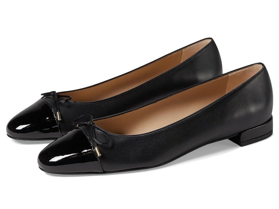 Stuart Weitzman Sleek Cap Toe Bow Flat Product Image