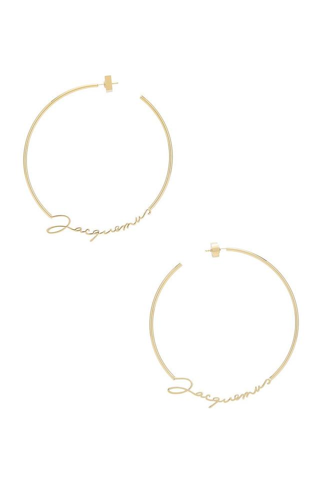 JACQUEMUS Les Creoles Jacquemus Earrings in Metallic Product Image