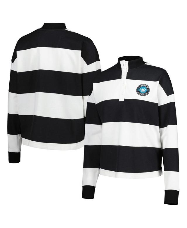 Womens Antigua White Charlotte Fc Radical Rugby Stripe Long Sleeve T-shirt Product Image