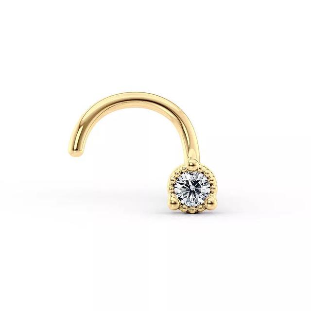 Lila Moon 14k Gold Curved Cubic Zirconia Nose Stud, Womens Product Image